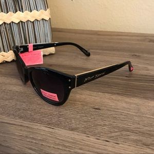 Betsey Johnson Black and Gold Sunglasses